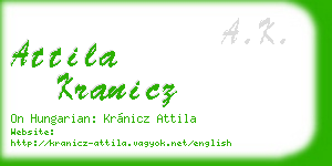attila kranicz business card
